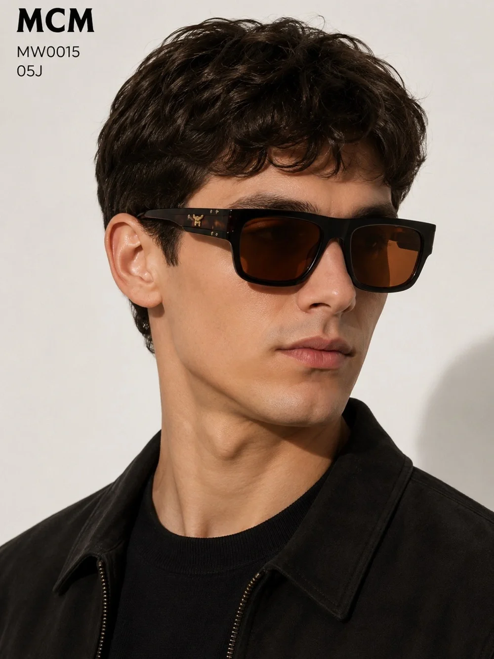 MCM Black Tortoiseshell Frame Sunglasses with Brown Lenses